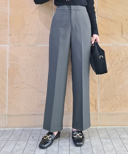 12Twelve Agenda（トゥエルブ　アジェンダ）の「センタープレスストレートパンツ（その他パンツ・レディース・ブラウン/チャコールグレー・M）」の19枚目の写真