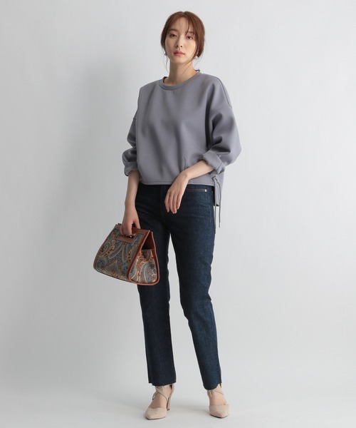 Andemiu（アンデミュウ）の「ダンボールレースアップカット238304（スウェット・レディース・ライトグレー/ベージュ/ブルー・FREE）」の7枚目の写真