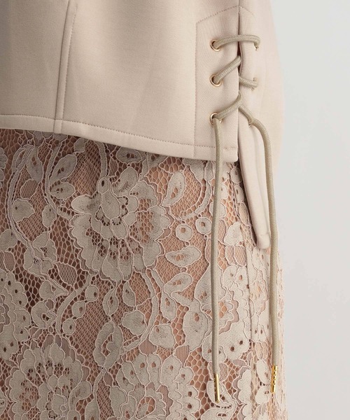 Andemiu（アンデミュウ）の「ダンボールレースアップカット238304（スウェット・レディース・ライトグレー/ベージュ/ブルー・FREE）」の6枚目の写真