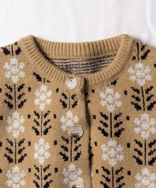 me+em select（ミームセレクト）の「花柄ジャガードニットカーディガン（カーディガン/ボレロ・レディース・ブラック/ベージュ/ブラウン・FREE）」の12枚目の写真