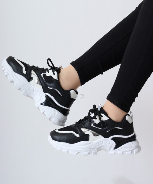LOVEHUNTER（ラブハンター）の「LOVEHUNTER 軽量 厚底ダッドスニーカー（スニーカー・レディース・ブラック×ホワイト/キャメル/ホワイト/ブラック系その他/ブラック系その他2/ホワイト系その他/ブラック系その他3/ベージュ/ホワイト系その他2/ブラック/ブラック系その他6/ホワイト系その他5/ブラック系その他4/ブラック系その他5/ホワイト系その他4/ホワイト系その他3/ブラック系その他7/ベージュ系その他/ホワイト系その他6/ホワイト系その他7/その他/その他1・L/LL/S/M/3L/4L）」の15枚目の写真