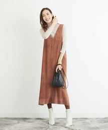 MICHEL KLEIN（ミッシェル・クラン）の「【洗える】コーデュロイジャンパースカート（ワンピース・レディース）」