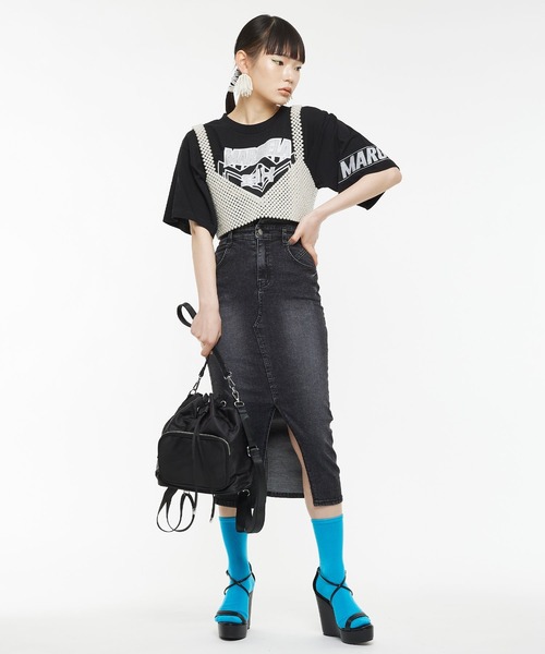 Narcissus（ナルシス）の「【Maison Margiela】ロックプリントTシャツ（Tシャツ/カットソー・レディース・ブラック/グレー・SMALL/X-SMALL）」の3枚目の写真