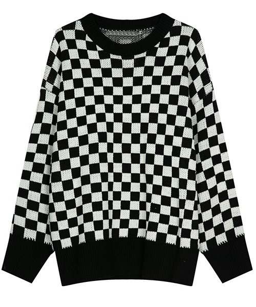 WESTBOY(ウエストボーイ)の「Oversized Flag Check Knit Sweater WO21W4TP02 【WB ORIGINALS】(ニット/セーター・メンズ・ブラック/ブラウン/ブルー/グリーン・M/L/XL)」の13枚目の写真