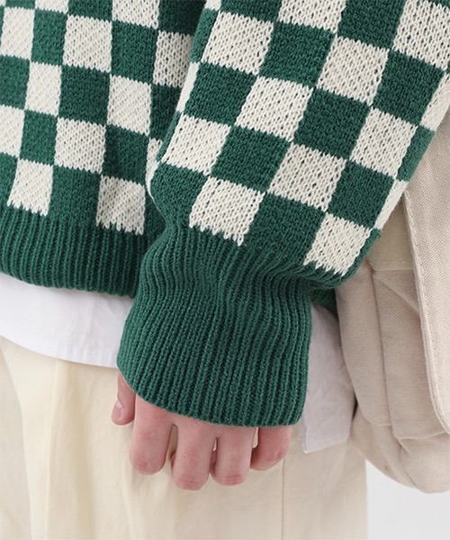 WESTBOY(ウエストボーイ)の「Oversized Flag Check Knit Sweater WO21W4TP02 【WB ORIGINALS】(ニット/セーター・メンズ・ブラック/ブラウン/ブルー/グリーン・M/L/XL)」の14枚目の写真