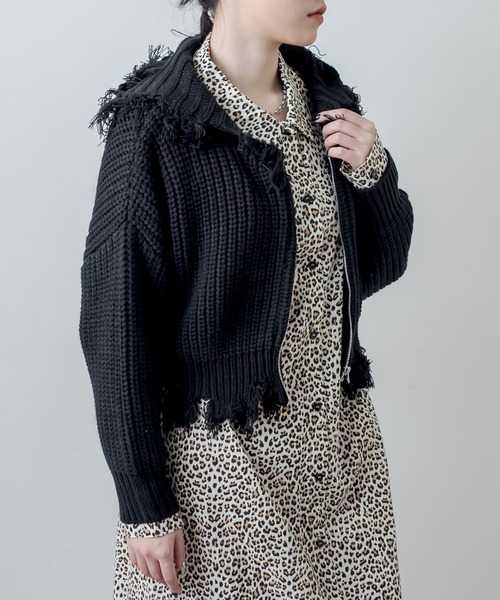 RASVOA(ラスボア)の「ダメージニットパーカー(ニット/セーター・レディース・オフホワイト/ブラック・FREE)」の12枚目の写真