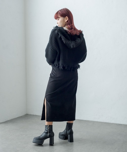 RASVOA(ラスボア)の「ダメージニットパーカー(ニット/セーター・レディース・オフホワイト/ブラック・FREE)」の11枚目の写真