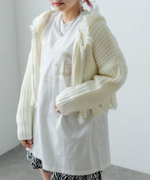 RASVOA(ラスボア)の「ダメージニットパーカー(ニット/セーター・レディース・オフホワイト/ブラック・FREE)」の22枚目の写真