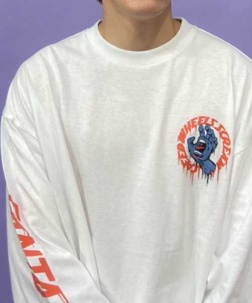 SANTA CRUZ（サンタクルーズ）の「【ムラサキスポーツ別注】SANTACRUZ/サンタクルーズ スクリーミングハンド バックプリントロンT 502221402（Tシャツ/カットソー・メンズ・ホワイト/ネイビー/ブラック/グリーン・M/XL/L）」の6枚目の写真