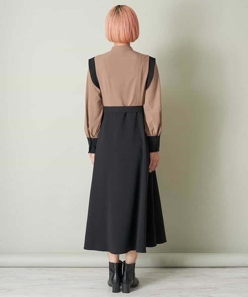 A de a.v.v（アードアー・ヴェ・ヴェ）の「配色切替ワンピース（ワンピース・レディース・ベージュ/ネイビー・38/36）」の9枚目の写真