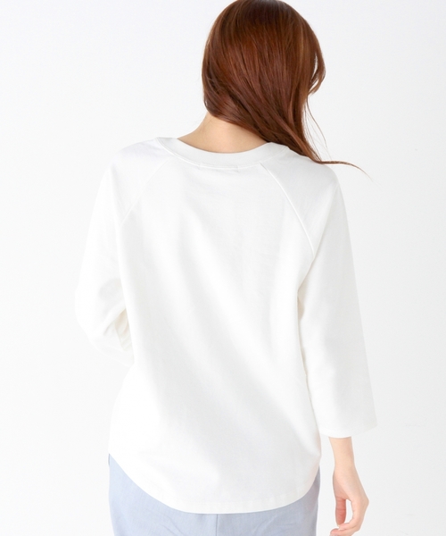 Another Edition（アナザーエディション）の「ウラケポケットラグランプルオーバー/AEBC ｳﾗｹ POC RGLN◆（スウェット・レディース・ホワイト/ベージュ/ネイビー/ライラック・ﾌﾘ-）」の14枚目の写真