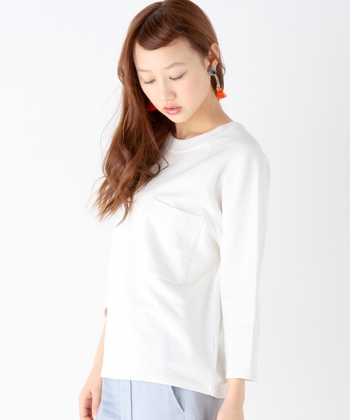 Another Edition（アナザーエディション）の「ウラケポケットラグランプルオーバー/AEBC ｳﾗｹ POC RGLN◆（スウェット・レディース・ホワイト/ベージュ/ネイビー/ライラック・ﾌﾘ-）」の15枚目の写真