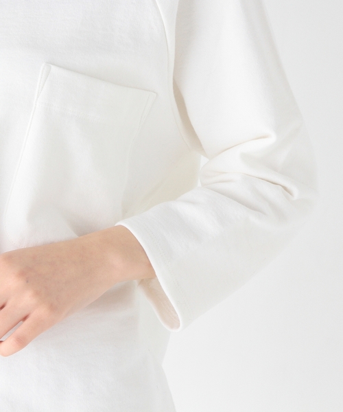 Another Edition（アナザーエディション）の「ウラケポケットラグランプルオーバー/AEBC ｳﾗｹ POC RGLN◆（スウェット・レディース・ホワイト/ベージュ/ネイビー/ライラック・ﾌﾘ-）」の7枚目の写真