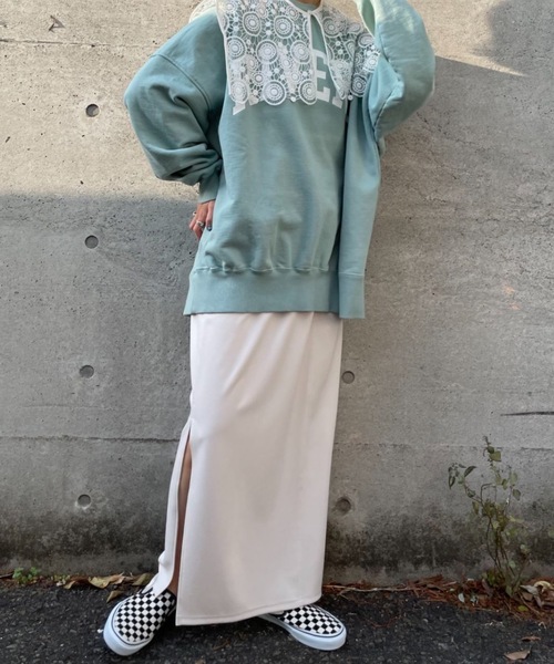 CIAOPANIC（チャオパニック）の「カットジョーゼットスリットタイトスカート（スカート・レディース・アイボリー/ブラック/グリーン・SMALL/MEDIUM）」の9枚目の写真