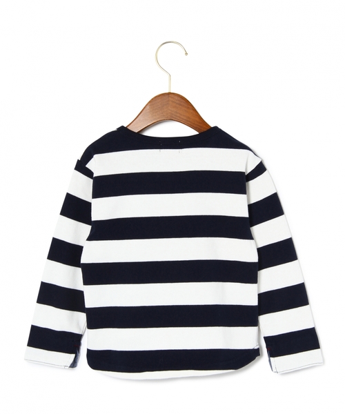 green label relaxing(グリーンレーベルリラクシング)の「【KIDS】ワイドボーダーロングスリーブカットソー ◆(Tシャツ/カットソー・キッズ・グレー/ネイビー・S/105/L/125/135/M/115/95)」の3枚目の写真