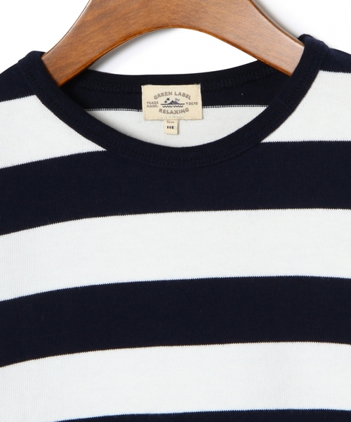 green label relaxing(グリーンレーベルリラクシング)の「【KIDS】ワイドボーダーロングスリーブカットソー ◆(Tシャツ/カットソー・キッズ・グレー/ネイビー・S/105/L/125/135/M/115/95)」の4枚目の写真