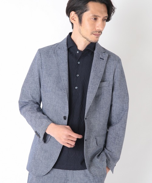 CROWDED CLOSET(クラウデッドクローゼット)の「【COOL DOT(クールドッツ)】ツイルプリントジャケット/セットアップ・別売りパンツ有り(テーラードジャケット・メンズ・ネイビー/グレー/ブルー・01/02/03/04)」の1枚目の写真