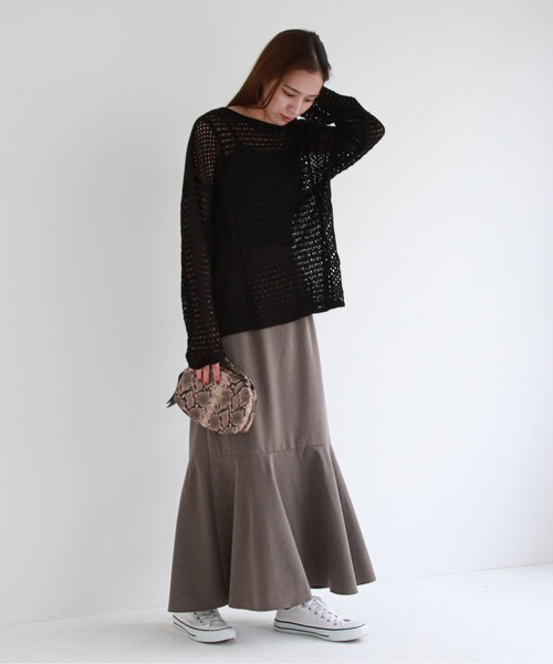 feepur（フェピュール）の「マーメイドスカート（スカート・レディース・チャコールグレー/ブラック/ベージュ/グリーン・SMALL/MEDIUM）」の19枚目の写真