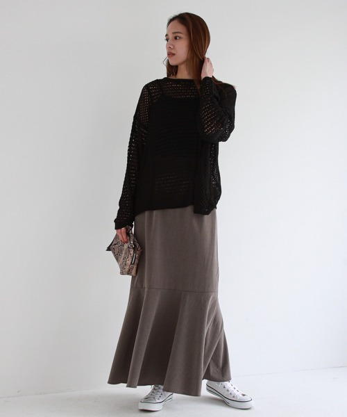 feepur（フェピュール）の「マーメイドスカート（スカート・レディース・チャコールグレー/ブラック/ベージュ/グリーン・SMALL/MEDIUM）」の16枚目の写真