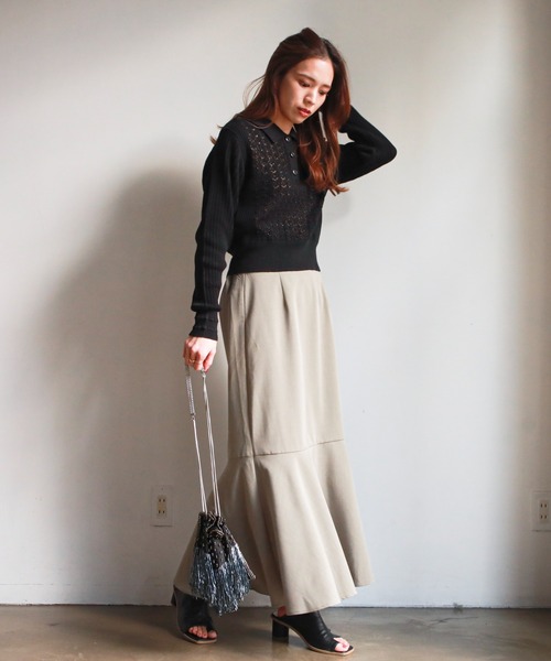 feepur（フェピュール）の「マーメイドスカート（スカート・レディース・チャコールグレー/ブラック/ベージュ/グリーン・SMALL/MEDIUM）」の14枚目の写真