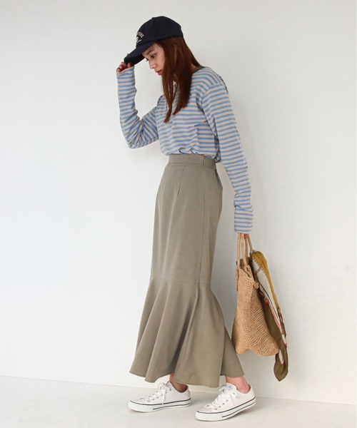 feepur（フェピュール）の「マーメイドスカート（スカート・レディース・チャコールグレー/ブラック/ベージュ/グリーン・SMALL/MEDIUM）」の5枚目の写真