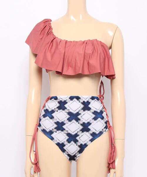内祝い Lina La Mer リナラメール ワンショルダーフレアハイウエストビキニ 水着 Oneshoulder Flare Highwaist Bikini お歳暮 Pusat Edu Np