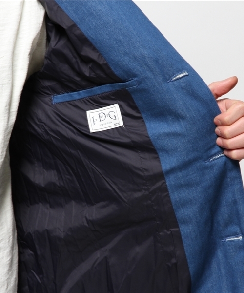 OUTLET（アウトレット）の「【Ciaopanic】デニムDOWNCHESTER（チェスターコート・メンズ・ブルー/インディゴブルー・MEDIUM/LARGE）」の6枚目の写真