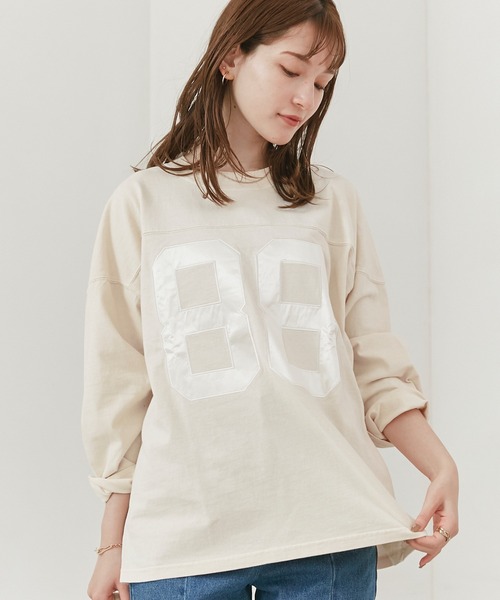 SCREEN STARS（スクリーンスターズ）の「【別注】ナンバリングフットボールTシャツ（Tシャツ/カットソー・レディース・アイボリー/ブルー/ネイビー・M/L）」の4枚目の写真