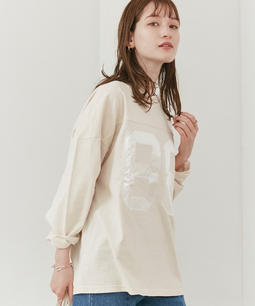 SCREEN STARS（スクリーンスターズ）の「【別注】ナンバリングフットボールTシャツ（Tシャツ/カットソー・レディース・アイボリー/ブルー/ネイビー・M/L）」の6枚目の写真