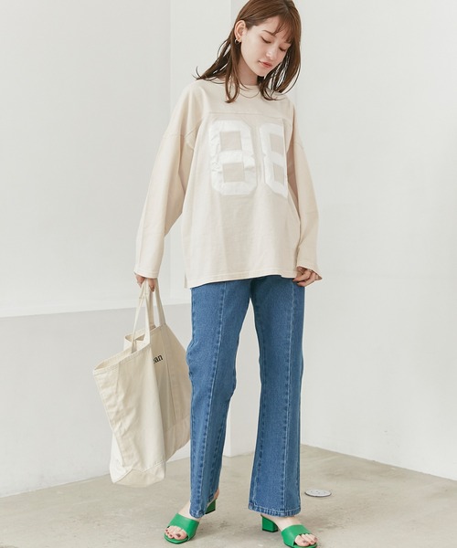 SCREEN STARS（スクリーンスターズ）の「【別注】ナンバリングフットボールTシャツ（Tシャツ/カットソー・レディース・アイボリー/ブルー/ネイビー・M/L）」の8枚目の写真