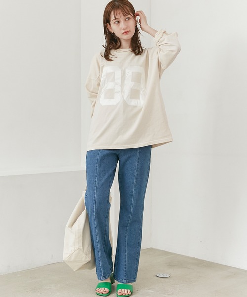 SCREEN STARS（スクリーンスターズ）の「【別注】ナンバリングフットボールTシャツ（Tシャツ/カットソー・レディース・アイボリー/ブルー/ネイビー・M/L）」の10枚目の写真