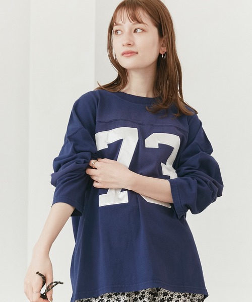 SCREEN STARS（スクリーンスターズ）の「【別注】ナンバリングフットボールTシャツ（Tシャツ/カットソー・レディース・アイボリー/ブルー/ネイビー・M/L）」の15枚目の写真