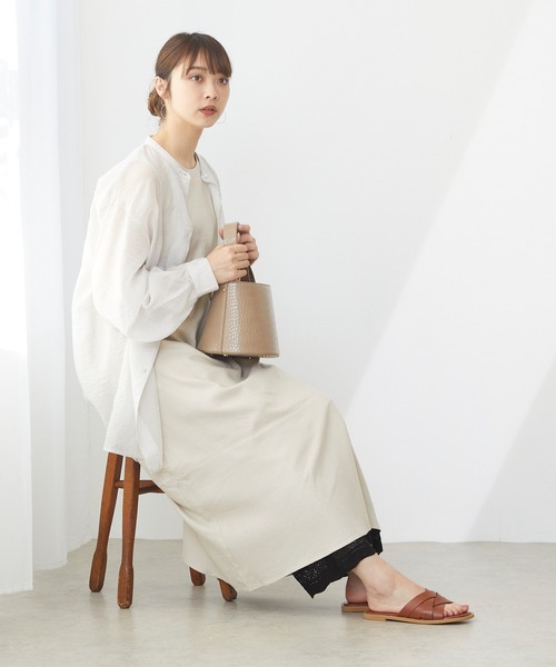 menue（メヌエ）の「スクエアトゥ 編み込み スライドサンダル（サンダル・レディース・イエロー/ブラック/ブラウン/ベージュ/アイボリー・M/S/3L/XS/L/LL）」の16枚目の写真