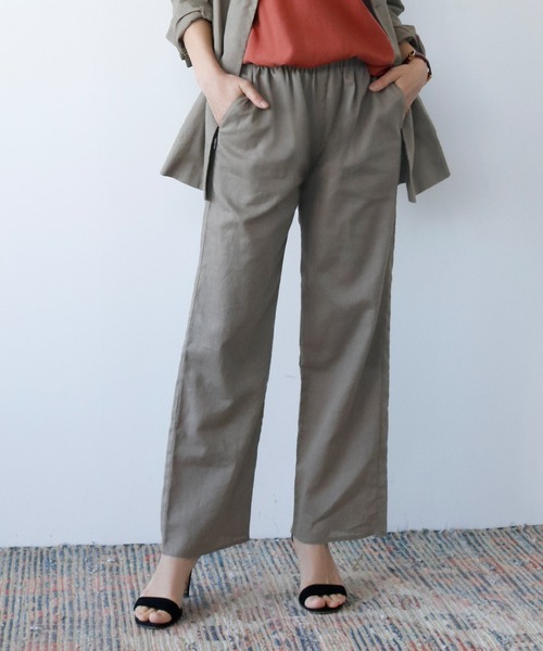 【2022SS】【綿麻使用】麻混ストレートシルエットワイドパンツ