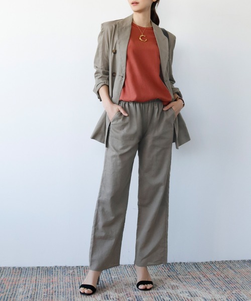 【2022SS】【綿麻使用】麻混ストレートシルエットワイドパンツ