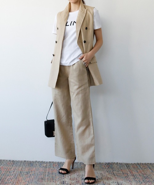 【2022SS】【綿麻使用】麻混ストレートシルエットワイドパンツ