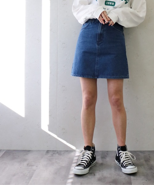 Lee（リー）の「Lee/リー ライトウェイトデニム ミニスカート（デニム