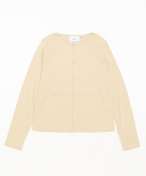 kha:ki(カーキ)の「「KHA:KI / カーキ」11ボタンコットンリブカーディガン"11B CTN RIB C/D"(カーディガン/ボレロ・レディース・ブラック/ネイビー/グレー/ブルー/グリーン/モカ/ベージュ・1/2)」の4枚目の写真