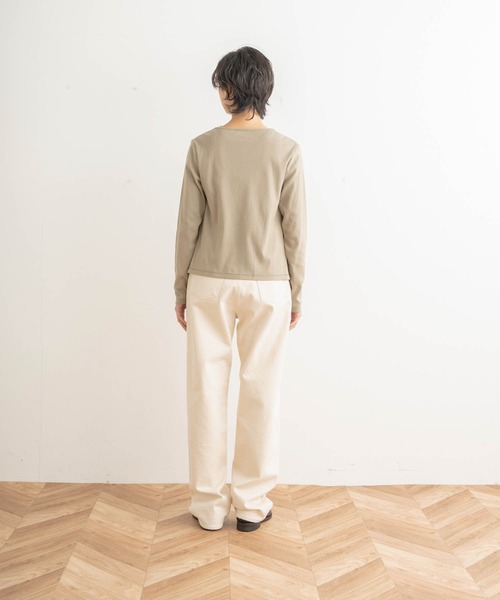 kha:ki(カーキ)の「「KHA:KI / カーキ」11ボタンコットンリブカーディガン"11B CTN RIB C/D"(カーディガン/ボレロ・レディース・ブラック/ネイビー/グレー/ブルー/グリーン/モカ/ベージュ・1/2)」の22枚目の写真