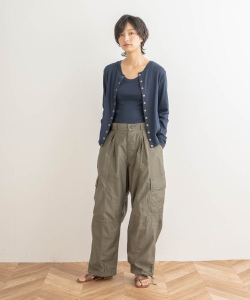 kha:ki(カーキ)の「「KHA:KI / カーキ」11ボタンコットンリブカーディガン"11B CTN RIB C/D"(カーディガン/ボレロ・レディース・ブラック/ネイビー/グレー/ブルー/グリーン/モカ/ベージュ・1/2)」の21枚目の写真