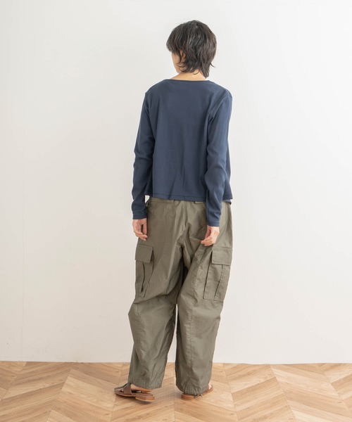 kha:ki(カーキ)の「「KHA:KI / カーキ」11ボタンコットンリブカーディガン"11B CTN RIB C/D"(カーディガン/ボレロ・レディース・ブラック/ネイビー/グレー/ブルー/グリーン/モカ/ベージュ・1/2)」の19枚目の写真