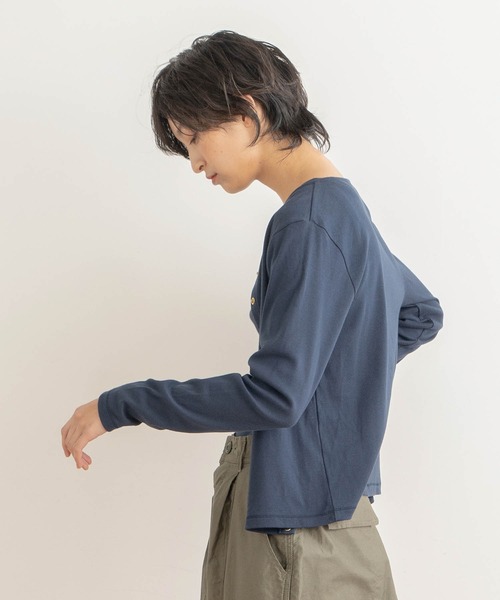 kha:ki(カーキ)の「「KHA:KI / カーキ」11ボタンコットンリブカーディガン"11B CTN RIB C/D"(カーディガン/ボレロ・レディース・ブラック/ネイビー/グレー/ブルー/グリーン/モカ/ベージュ・1/2)」の17枚目の写真