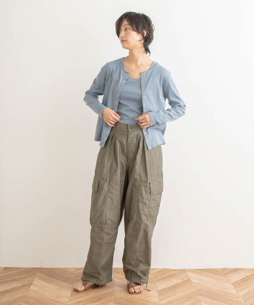 kha:ki(カーキ)の「「KHA:KI / カーキ」11ボタンコットンリブカーディガン"11B CTN RIB C/D"(カーディガン/ボレロ・レディース・ブラック/ネイビー/グレー/ブルー/グリーン/モカ/ベージュ・1/2)」の15枚目の写真