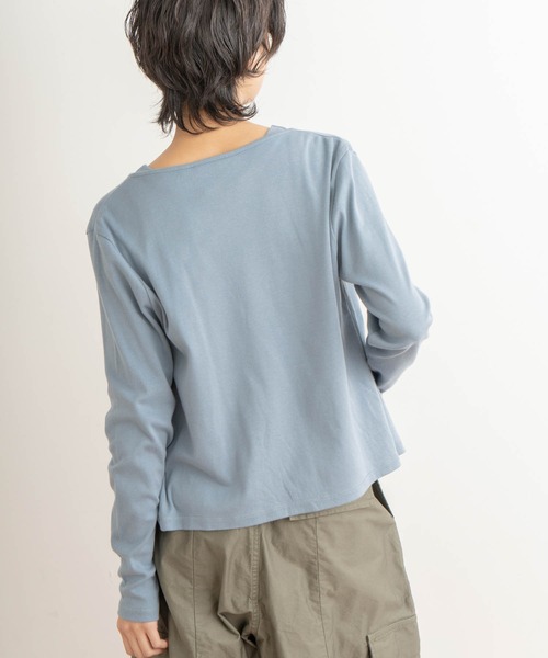 kha:ki(カーキ)の「「KHA:KI / カーキ」11ボタンコットンリブカーディガン"11B CTN RIB C/D"(カーディガン/ボレロ・レディース・ブラック/ネイビー/グレー/ブルー/グリーン/モカ/ベージュ・1/2)」の10枚目の写真