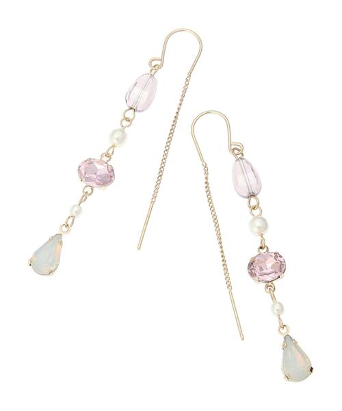 Maison de FLEUR(メゾンドフルール)の「アメリカンビジューピアス(ピアス(両耳用)・レディース・ホワイト/ピンク・FREE)」の11枚目の写真