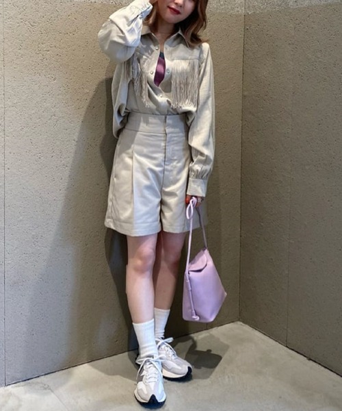 CIAOPANIC（チャオパニック）の「シンプルスタックショルダーバッグ（ショルダーバッグ・レディース・ブラック/ベージュ/バイオレット・FREE）」の22枚目の写真