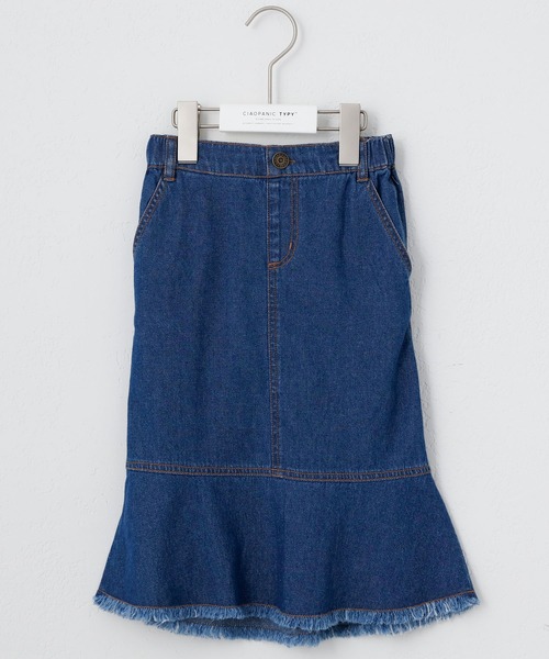 CIAOPANIC TYPY（チャオパニックティピー）の「■【KIDS】フリンジデニムマーメイドスカート（スカート・キッズ・ブルー/アイボリー・SMALL/MEDIUM/LARGE/X-LARGE/XX-LARGE）」の7枚目の写真