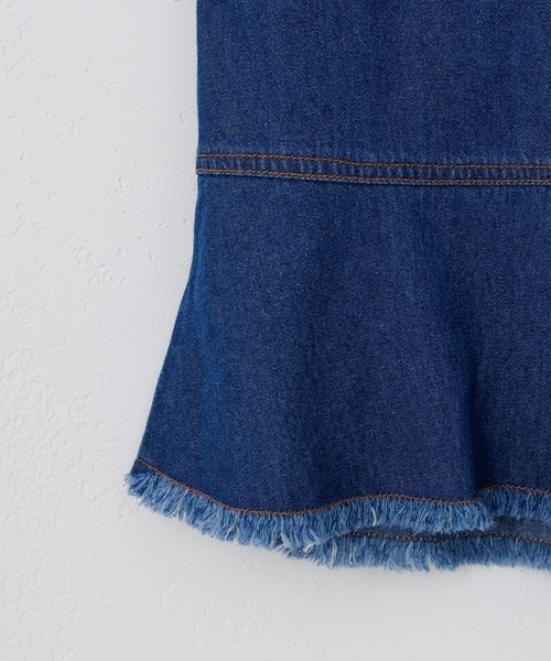 CIAOPANIC TYPY（チャオパニックティピー）の「■【KIDS】フリンジデニムマーメイドスカート（スカート・キッズ・ブルー/アイボリー・SMALL/MEDIUM/LARGE/X-LARGE/XX-LARGE）」の10枚目の写真