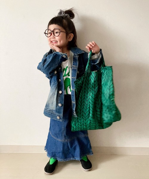 CIAOPANIC TYPY（チャオパニックティピー）の「■【KIDS】フリンジデニムマーメイドスカート（スカート・キッズ・ブルー/アイボリー・SMALL/MEDIUM/LARGE/X-LARGE/XX-LARGE）」の12枚目の写真