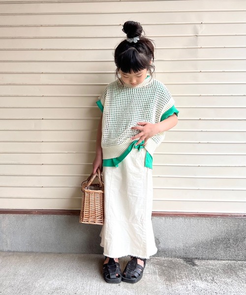 CIAOPANIC TYPY（チャオパニックティピー）の「■【KIDS】フリンジデニムマーメイドスカート（スカート・キッズ・ブルー/アイボリー・SMALL/MEDIUM/LARGE/X-LARGE/XX-LARGE）」の22枚目の写真